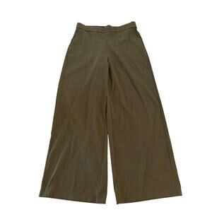 Max Studio Wide Leg Pull On Pants Womens XL Green Career Office Boho Chic